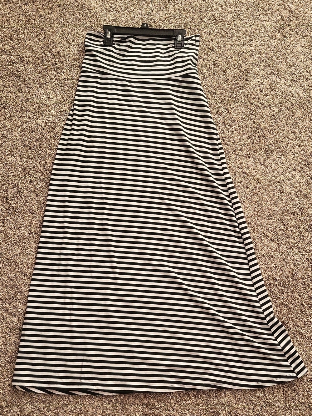 Lily Star Black and White Striped Maxi Skirt